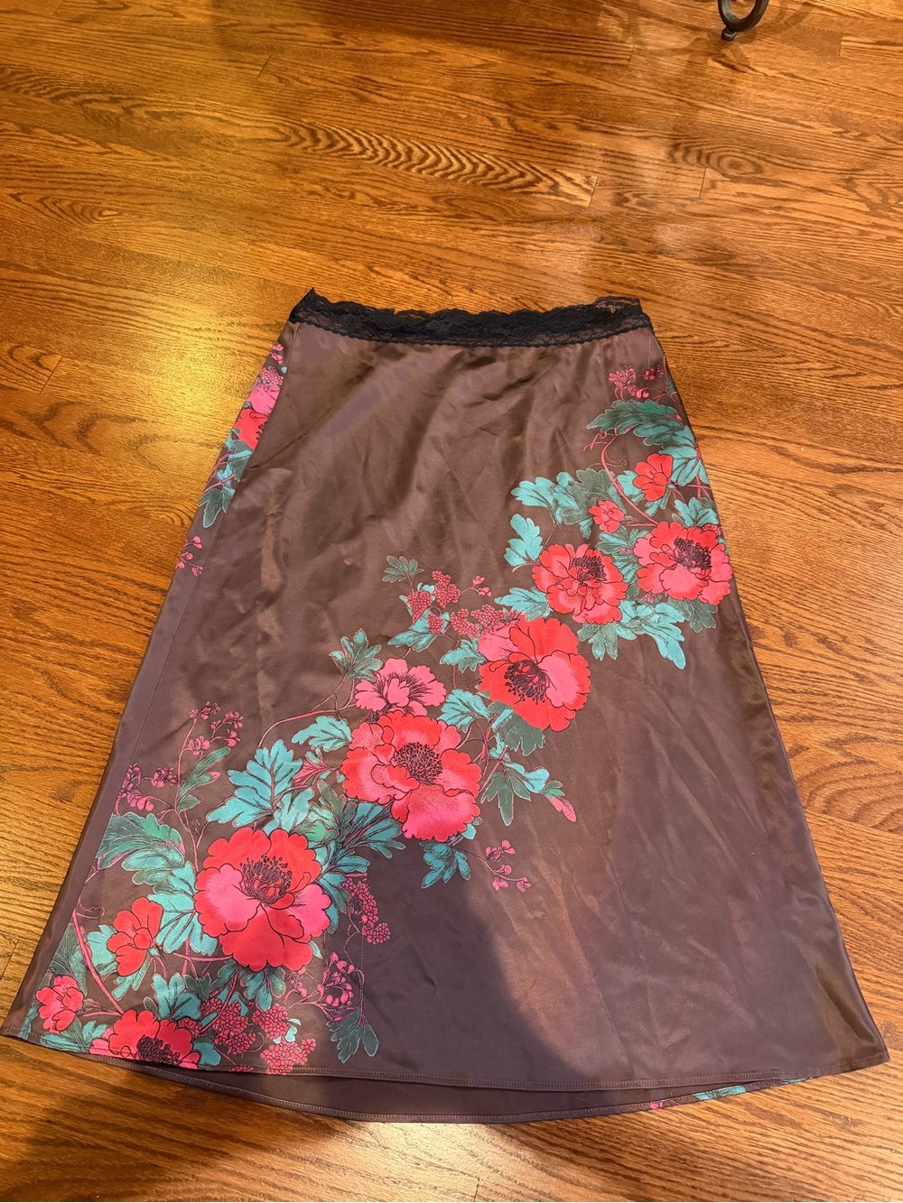 Free People Salvatore Brown Satin Skirt Size M - Picture 2 of 7